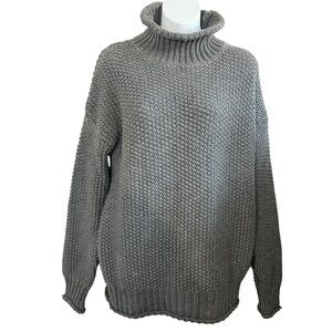 Anthropologie Gray Chunky Turtleneck Sweater
